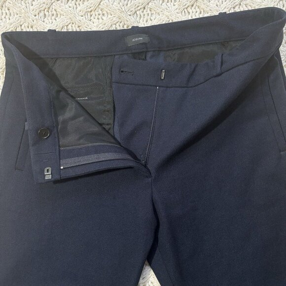 Joseph $990 High-End Europe Designer Brand Navy Slacks Trousers Crop Pants NWOT - Picture 3 of 8